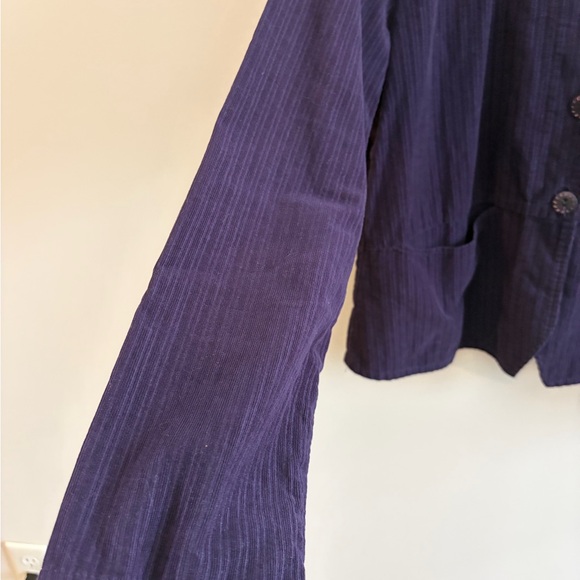 Flax Purple Pinstripe Micro Corduroy Jacket Size Small 100% Cotton Artsy Office - Picture 5 of 16
